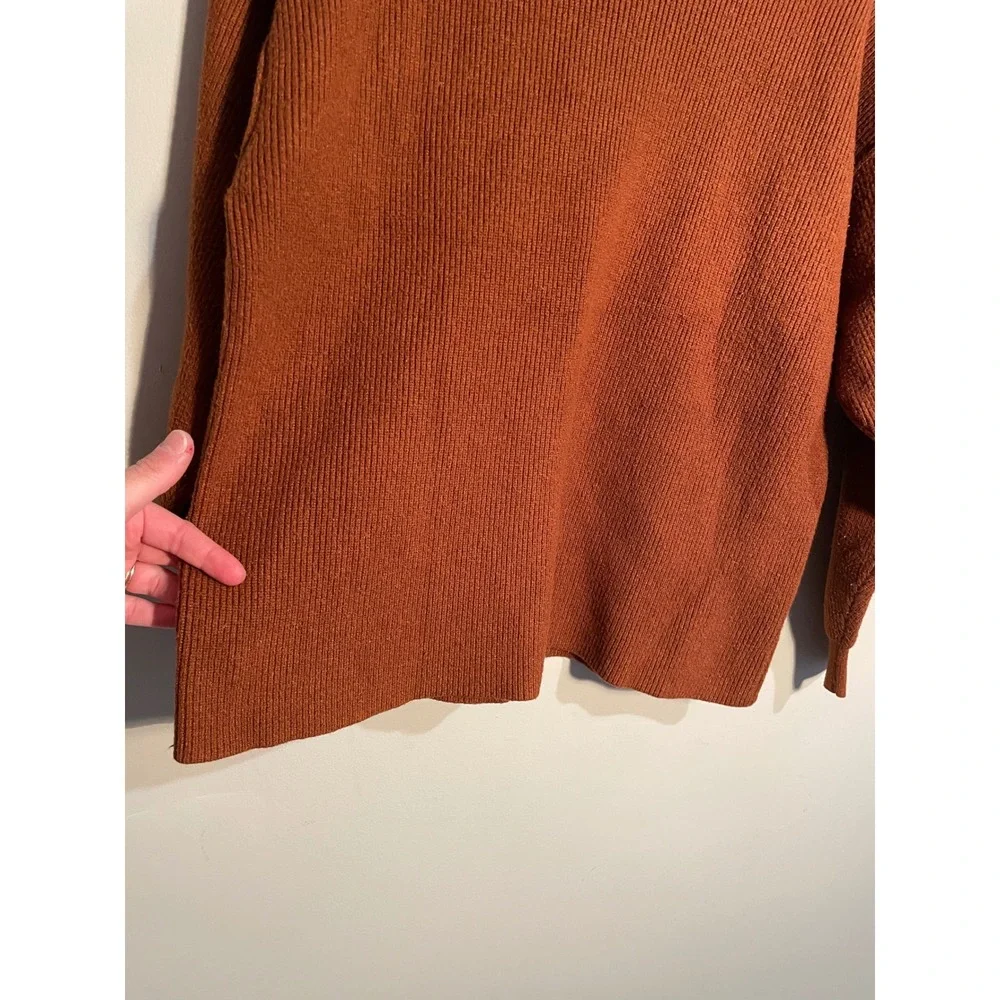 Free People Softly Structured Rib Knit‎ Cowl Neck Oversized Sweater Size XS